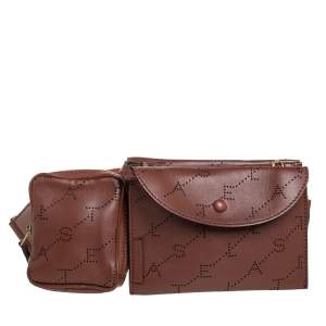 Stella McCartney Brown Monogram Faux Leather Utility Belt Bag