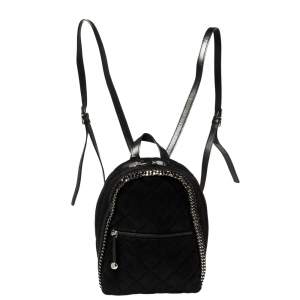 Stella McCartney Black Faux Leather Falabella Backpack