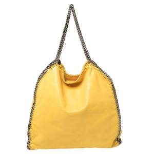 Stella McCartney Yellow Faux Suede Large Falabella Tote