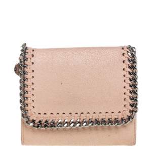Stella McCartney Peach Faux Leather Falabella Trifold Wallet