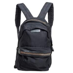 Stella McCartney Black Nylon and Leather Falabella Backpack