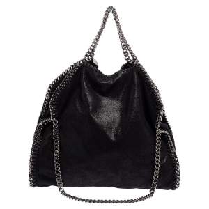 Pre Owned Stella McCartney Black Faux Leather Small Falabella Tote