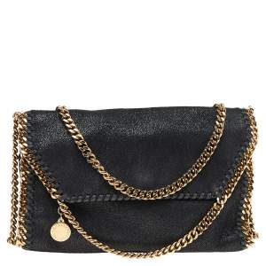 Stella McCartney Black Faux Leather Falabella Shoulder Bag