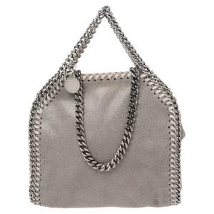 Pre Owned Stella McCartney Grey Faux Suede Tiny Falabella Shoulder Bag