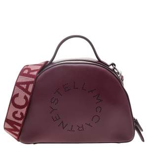 Stella McCartney Burgundy Faux Leather Top Handle Bag