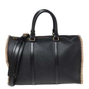 Stella McCartney Black Faux Leather Falabella Duffel Bag