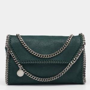 Pre Owned Stella McCartney Green Faux Leather Falabella Crossbody Bag