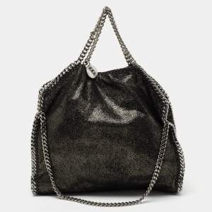 مملوكة مسبقًا حقيبة يد توتس ستيلا مكارتني فالابيلا جلد صناعي ميتالك أسود صغيرة