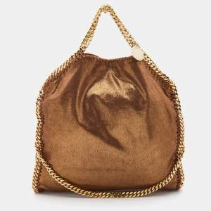 Pre Owned Stella McCartney Metallic Brown Faux Leather Small Falabella Tote