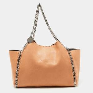 Pre Owned Stella McCartney Brown/Grey Faux Suede Reversible Falabella Shopper Tote