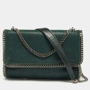 Pre Owned Stella McCartney Green Faux Suede Falabella Shoulder Bag