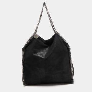 Stella McCartney Black Faux Leather Large Falabella Tote
