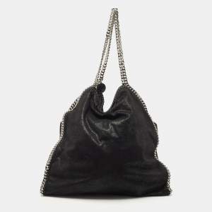 مملوكة مسبقًا Stella McCartney Black Faux Leather Large Falabella Tote