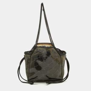 Pre Owned Stella McCartney Black PVC and Leather Monogram Stella Tote