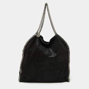 Pre Owned Stella McCartney Black Faux Suede Falabella Tote
