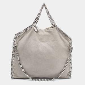 Pre Owned Stella McCartney Grey Faux Suede Falabella Fold Over Tote