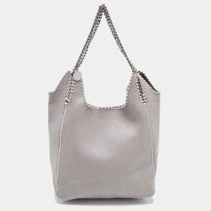 Stella McCartney Grey Faux Suede Falabella Shoulder Bag