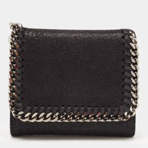 Stella McCartney Black Faux Leather Falabella Trifold Wallet