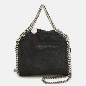 Stella McCartney Black Faux Suede Tiny Falabella Crossbody Bag