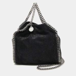 Stella McCartney Black Faux Suede Tiny Falabella Tote