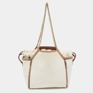 Pre Owned Stella McCartney Off White Canvas Drawstring Falabella Tote