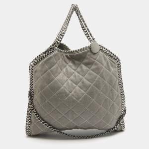 Stella McCartney Grey Quilted Faux Suede Falabella Tote