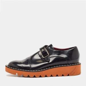 Stella McCartney Black Faux Leather Odette Loafers Size 40.5