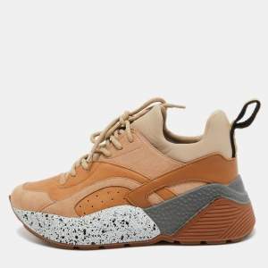 Stella McCartney Tricolor Faux Leather and Faux Suede Eclypse Sneakers Size 36