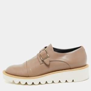 Pre Owned Stella McCartney Beige Faux Leather Odette Loafers Size 39.5