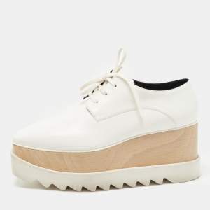 Stella McCartney White Faux Leather Elyse Sneakers Size 39