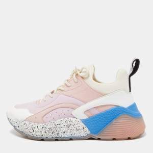 Stella McCartney Multicolor Faux Leather and Faux Suede Eclypse Sneakers Size 38
