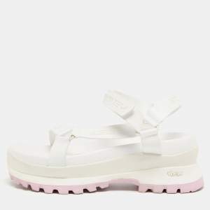 Stella McCartney White Faux Leather Trace Platform Sandals Size 40