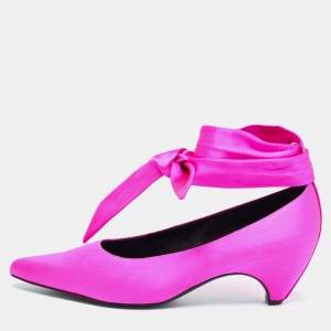Stella McCartney Pink Satin Ankle Wrap Pumps Size 39
