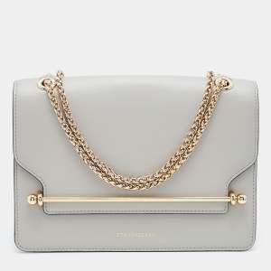 Strathberry Grey Leather East/west Leather Crossbody Bag