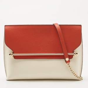 Strathberry Off White/Orange Leather Stylist Crossbody Bag