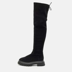 Stuart Weitzman Black Suede Bedforland Over The Knee Boots Size 38.5