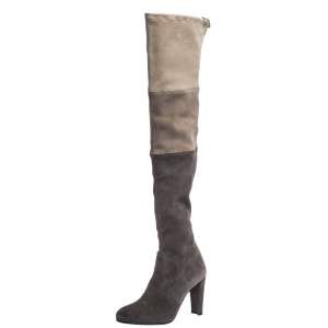 Stuart Weitzman Two Tone Suede Over The Knee Boots Size 38.5