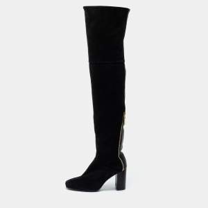 Stuart Weitzman Black Suede Knee Length Boots Size 36.5