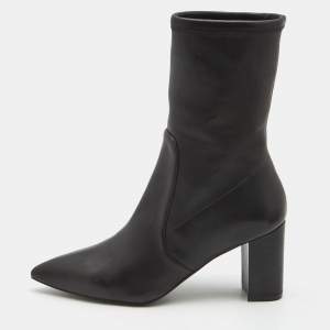 Stuart Weitzman Black Leather Ankle Boots Size 38.5