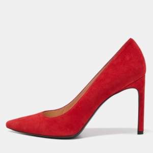 Stuart Weitzman Red Suede Pointed Toe Pumps Size 41
