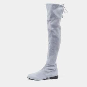 Stuart Weitzman Blue Suede Knee Length Boots Size 39