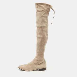 Stuart Weitzman Beige Suede Knee Length Boots Size 39.5