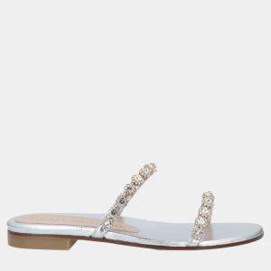 Stuart Weitzman Leather Slide Sandals 40