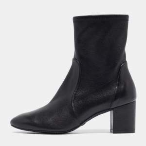 Stuart Weitzman Black Leather Ankle Boots Size 36