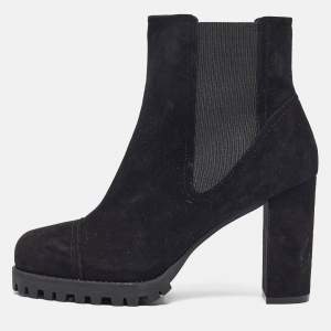 Stuart Weitzman Black Suede Ankle Length Boots 39