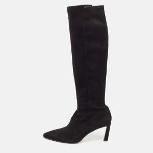 Stuart Weitzman Black Suede Knee Length Boots Size 38