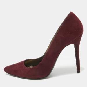 Stuart Weitzman Burgundy Suede Pointed Toe Pumps Size 37