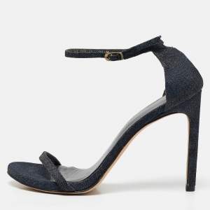 Stuart Weitzman Blue Denim Ankle Strap Sandals Size 40