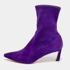 Stuart Weitzman Purple Suede Ankle Booties Size 39
