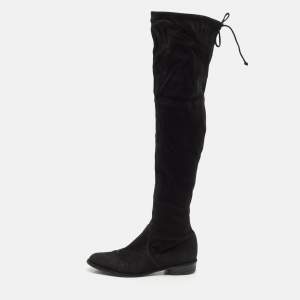 Stuart Weitzman Black Suede Highland Over The Knee Boots Size 37
